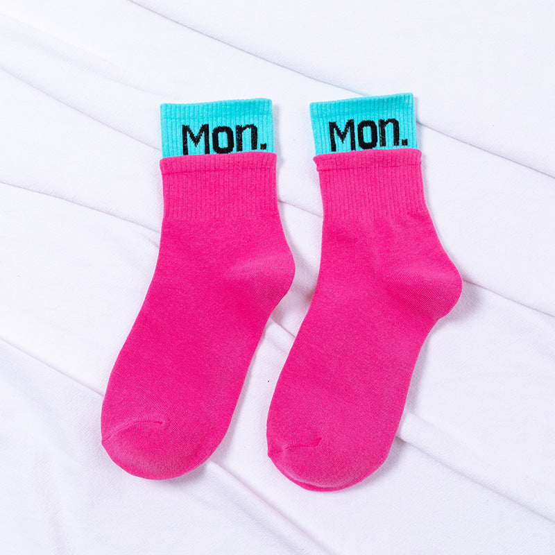 Week Socks - A different color for each day of the week